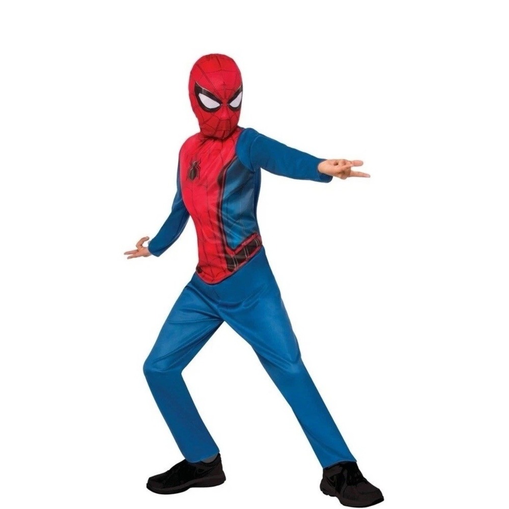Kids Marvel Spiderman Halloween Costume Jumpsuit Mask Sz XS (3-4) 3+ Years